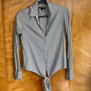 Striped Navy and White Women's Top